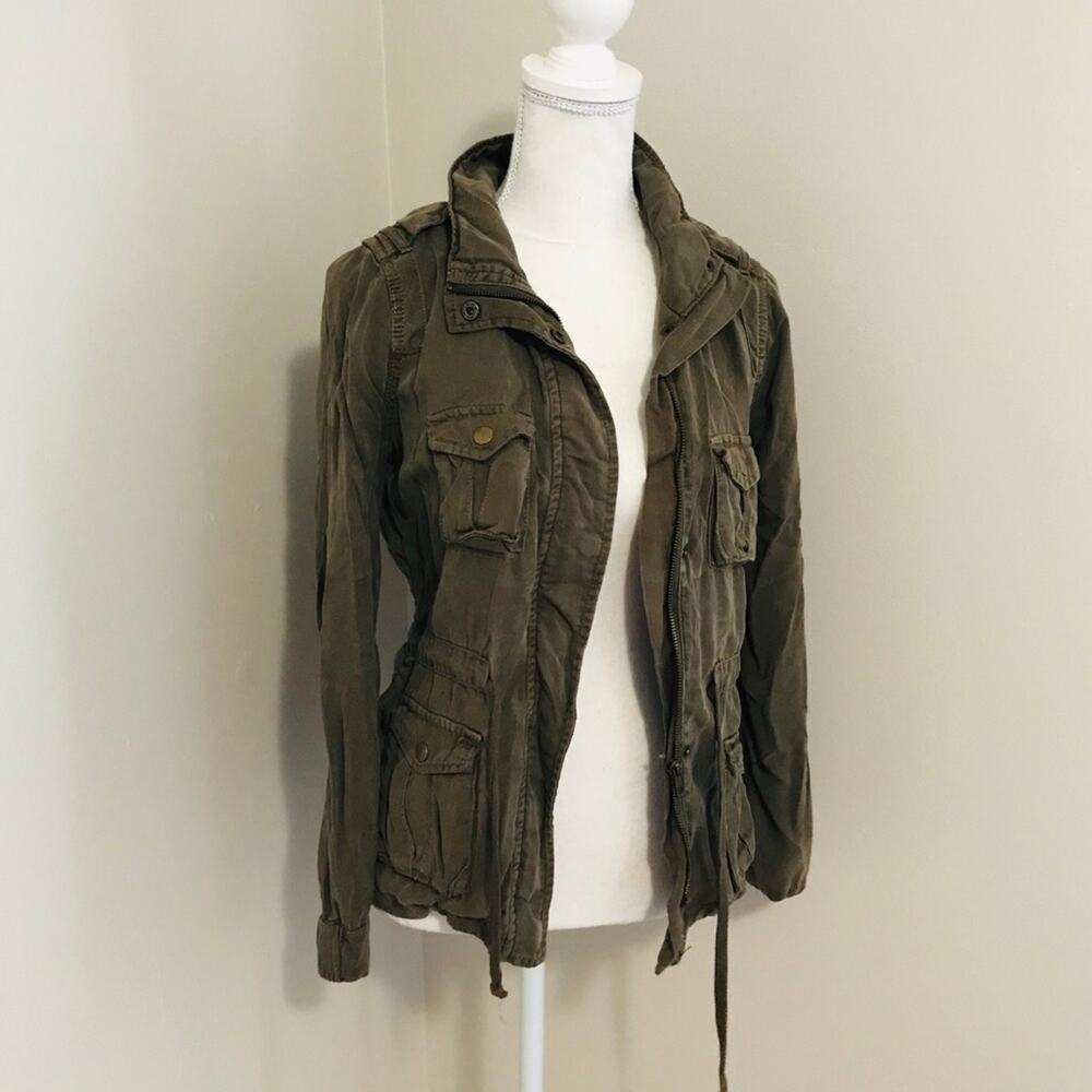 Maison Jules Tencel Olive Utility Jacket